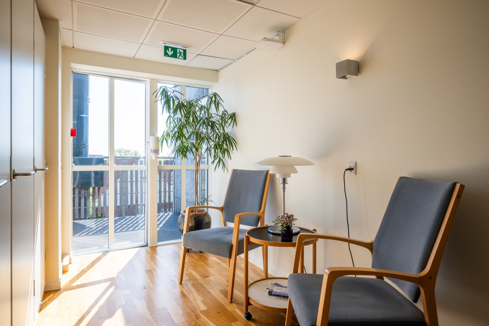 Billede af hyggekrog mod øst på 1. sal .